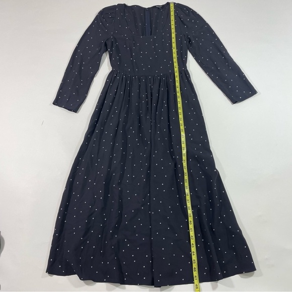 Madewell Alicia Long Sleeve Scoopneck Midi Dress Night Stars ND173 - Picture 9 of 9
